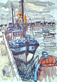 peinture : Port de Roscoff