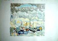 peinture : Roscoff. Le port