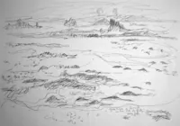 peinture : Au loin, l'île de Batz