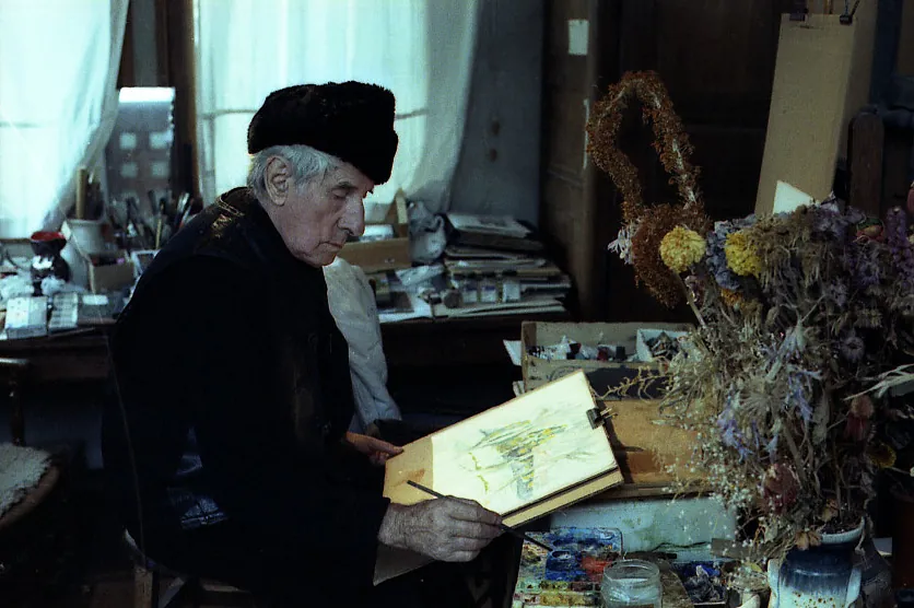André Patte dans son atelier